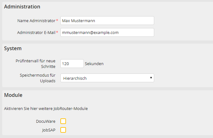 Allgemeine Einstellungen