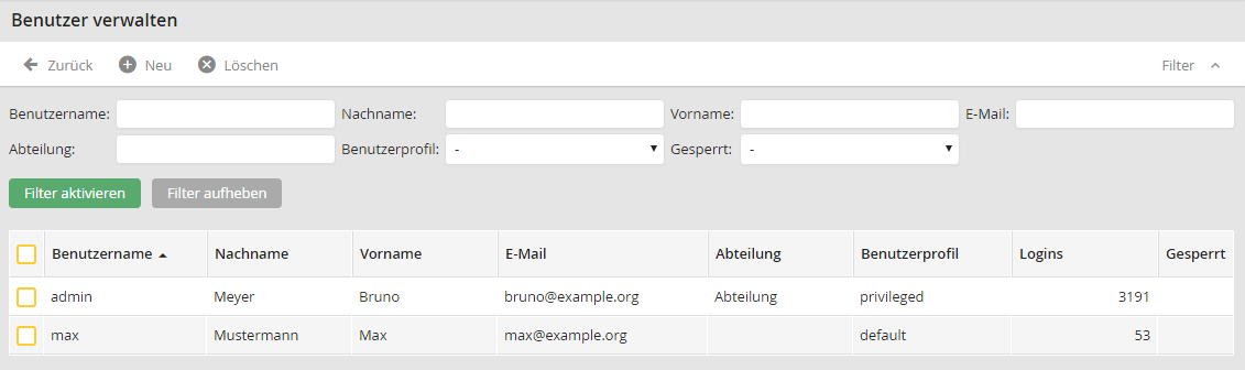 Benutzer verwalten