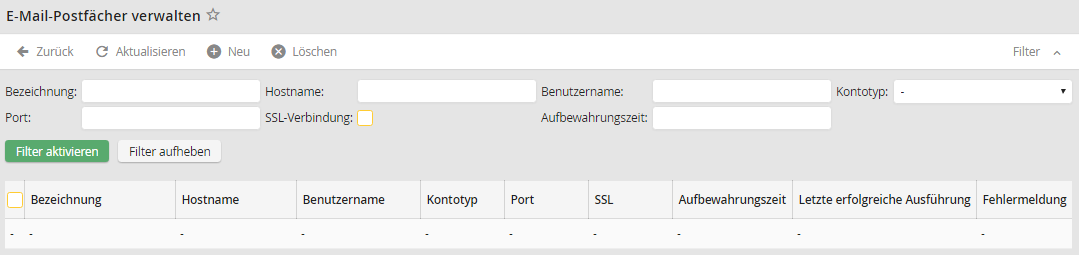 Postfächer verwalten