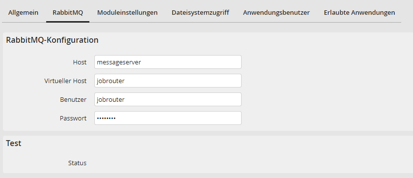 Instanz bearbeiten - RabbitMQ
