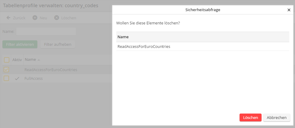 Profil löschen (Sicherheitsabfrage)