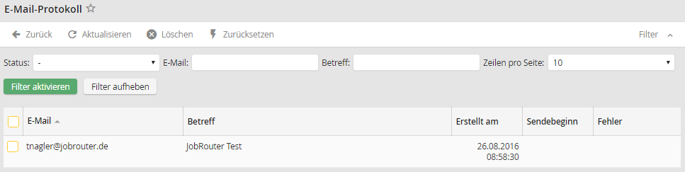 E-Mail-Protokoll Übersicht
