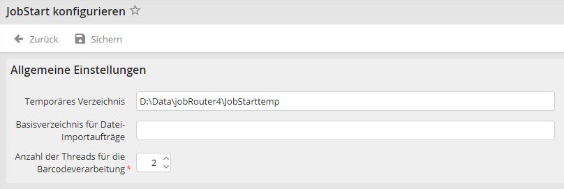 JobStart-Konfiguration