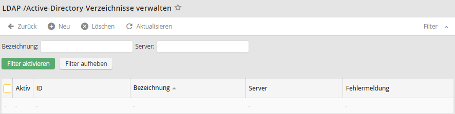 LDAP-Verzeichnisse Übersicht
