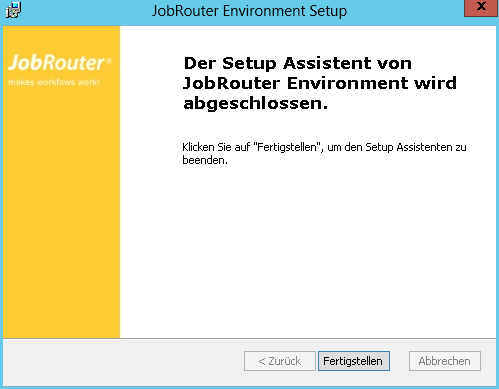 Bestätigung der erfolgreichen Installation