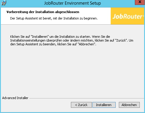 Installation starten