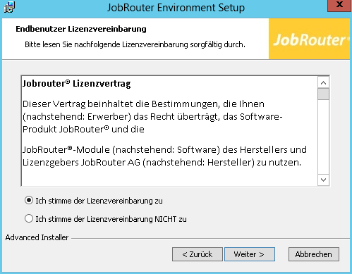 Lizenzbestimmungen akzeptieren