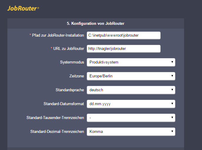 Konfiguration von JobRouter