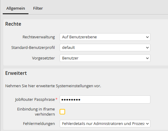 Sichheitseinstellungen Allgemein Sichheitseinstellungen Allgemein