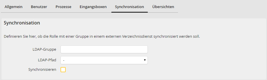 Benutzerrolle synchronisieren Benutzerrolle synchronisieren