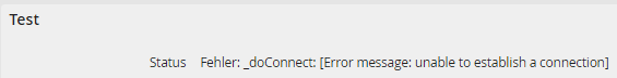 Datenbankverbindung Fehlermeldung Datenbankverbindung Fehlermeldung