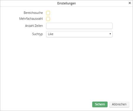 Filtereinstellungen Filtereinstellungen