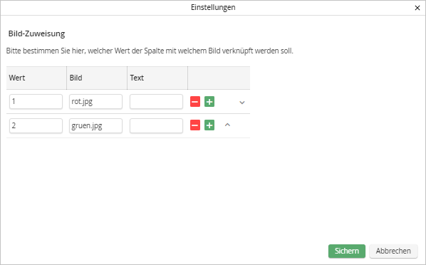 Bild-Zuweisungseinstellungen Bild-Zuweisungseinstellungen
