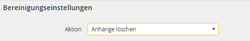 Bereinigungseinstellungen Bereinigungseinstellungen
