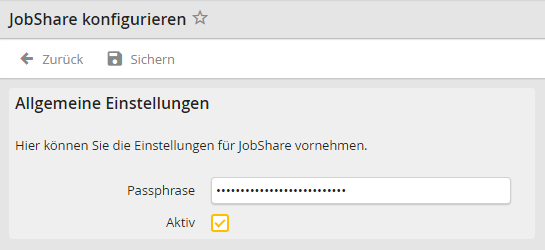 Konfiguration von JobShare Konfiguration von JobShare