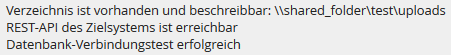 Synchronisierungstest: Erfolg Synchronisierungstest: Erfolg