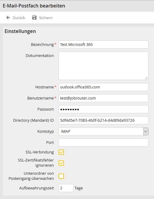 Postfach bearbeiten Postfach bearbeiten