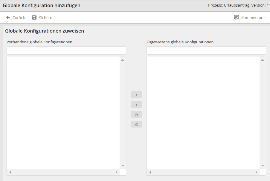 Globale Konfiguration hinzufügen