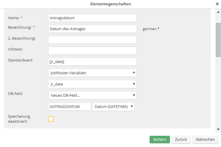 Dialog-Elementeigenschaften