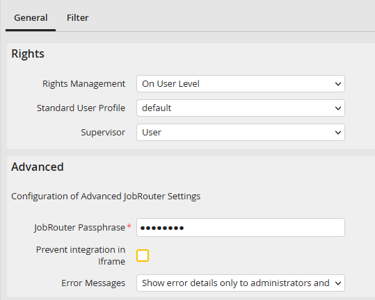 General security settings - Authentication General security settings - Authentication