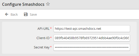 Smashdocs Configuration