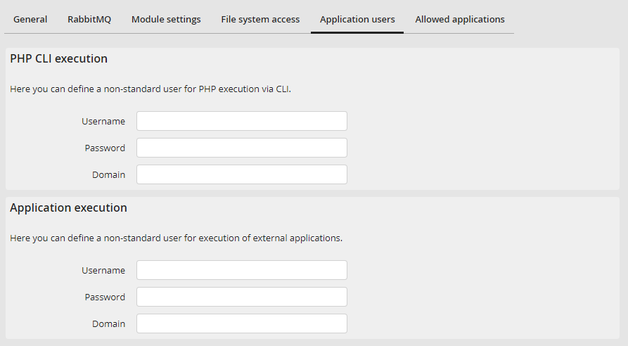 Edit instance tab: Application users Edit instance tab: Application users