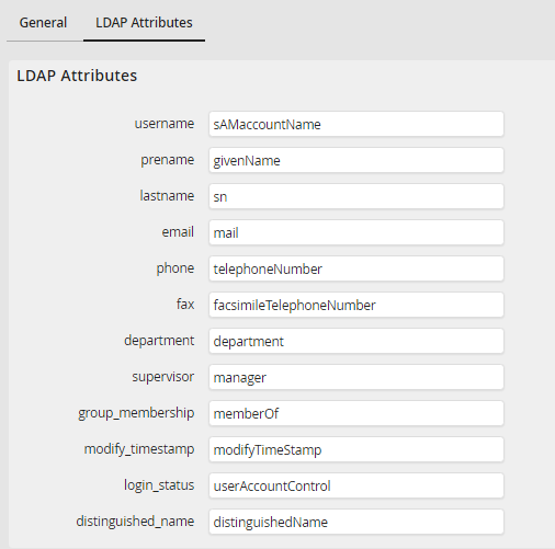 Add/Edit LDAP attributes Add/Edit LDAP attributes