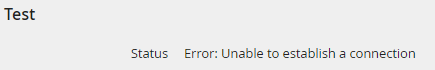 Database connection error message