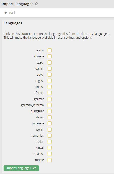 Import language files