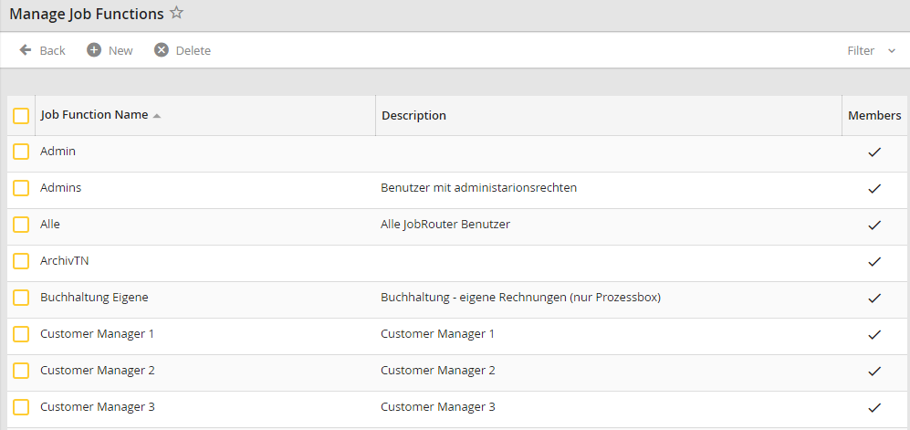 Manage Job Functions