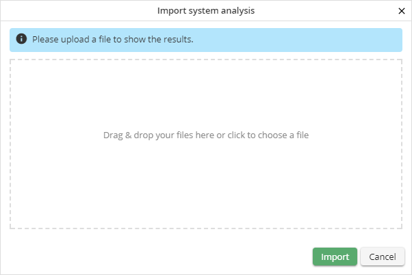 Import of an analysis file - Select the file to be imported