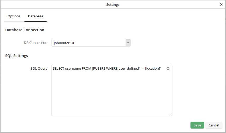 List with results of a database query