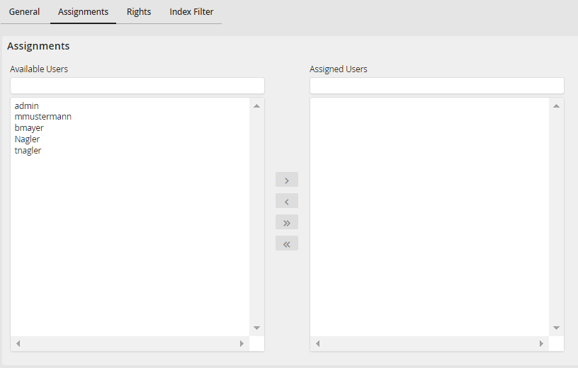 Edit archive profile - Rights tab Edit archive profile - Rights tab