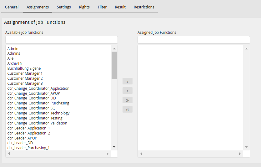 Edit Archive View - Assignments tab Edit Archive View - Assignments tab