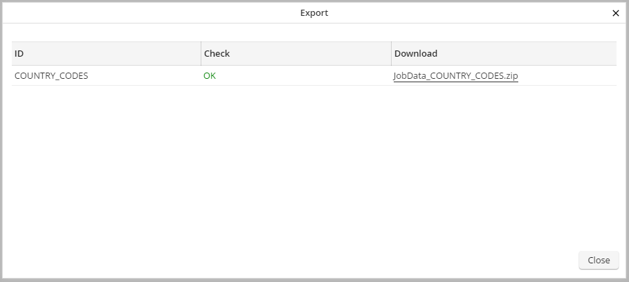 Export result