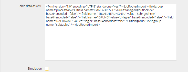 Import task instance data (XML)