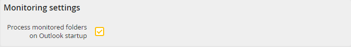 Monitoring settings Monitoring settings