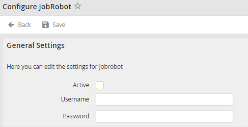 Configure JobRobot