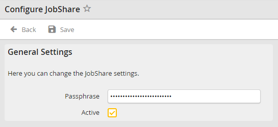 JobShare configuration