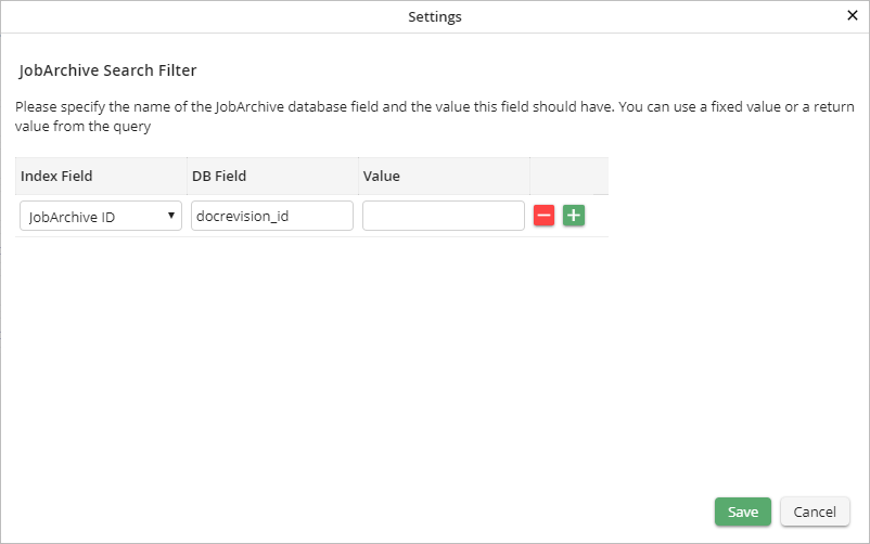 JobArchive search filter