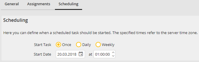 Scheduled task - Scheduling (Once) Scheduled task - Scheduling (Once)