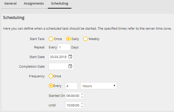 Scheduled Task - Scheduling (Daily) Scheduled Task - Scheduling (Daily)