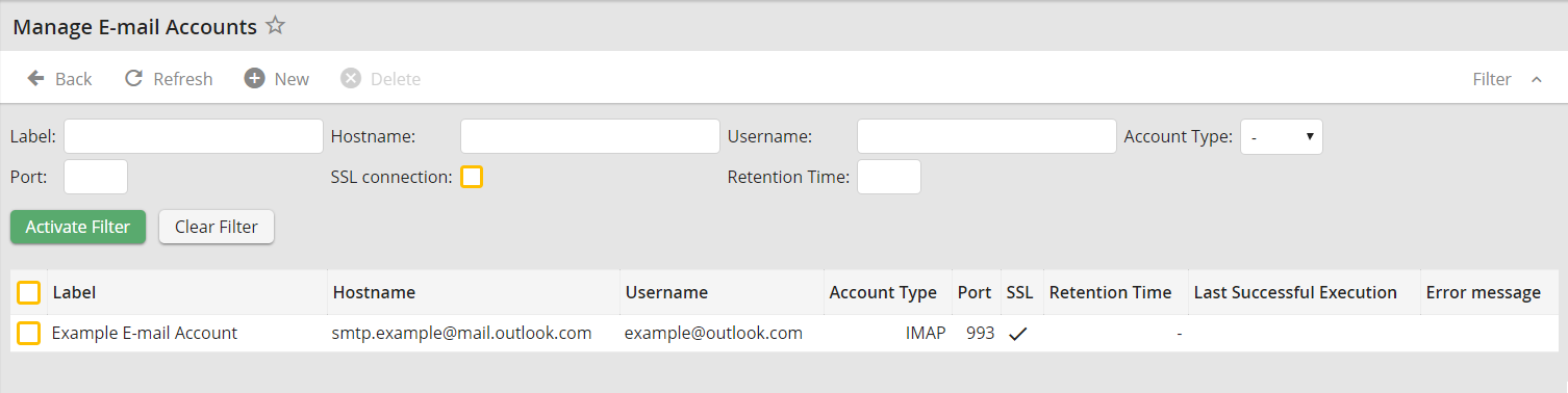 Administering email accounts Administering email accounts