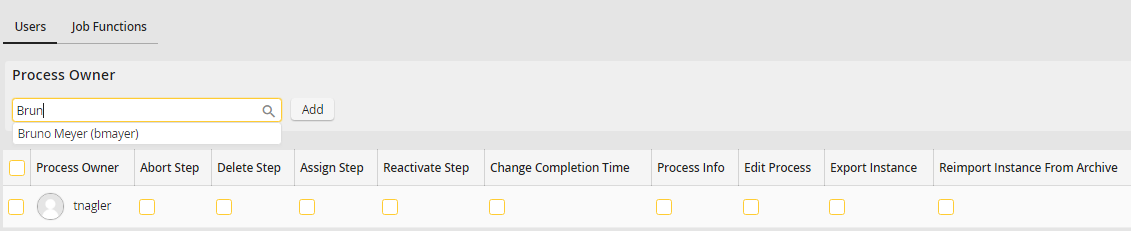 Managing process owners: Users