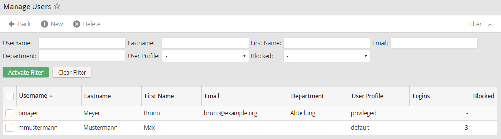 Manage Users