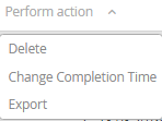 Instance actions - Drop-down list