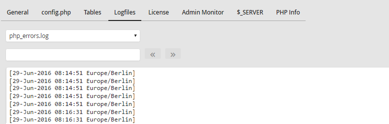 Analysis result - Logfiles