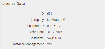 System information - General, License Data System information - General, License Data