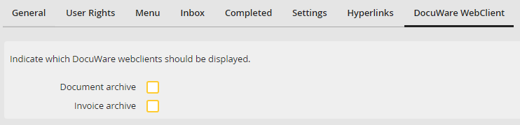 DocuWare WebClient links assigning