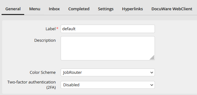 User profile general settings